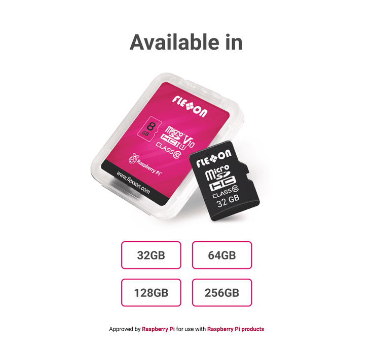 FxAdv II microSD Memory Card for Raspberry Pi (3D TLC) 32GB to 256GB ...