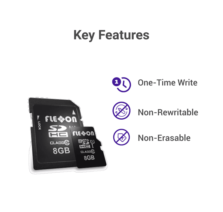 Write-Once-Read-Many WORM Commercial microSD/SD Card (MLC) 4GB to 256GB