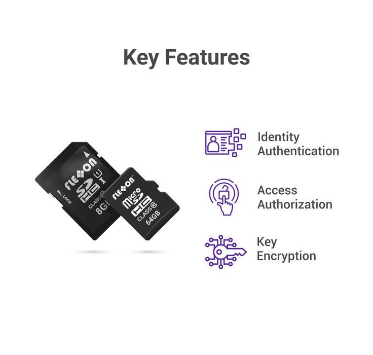 Xsign "Secure Access Key" microSD/SD Memory Card (MLC/TLC/pSLC) 4GB to 512GB